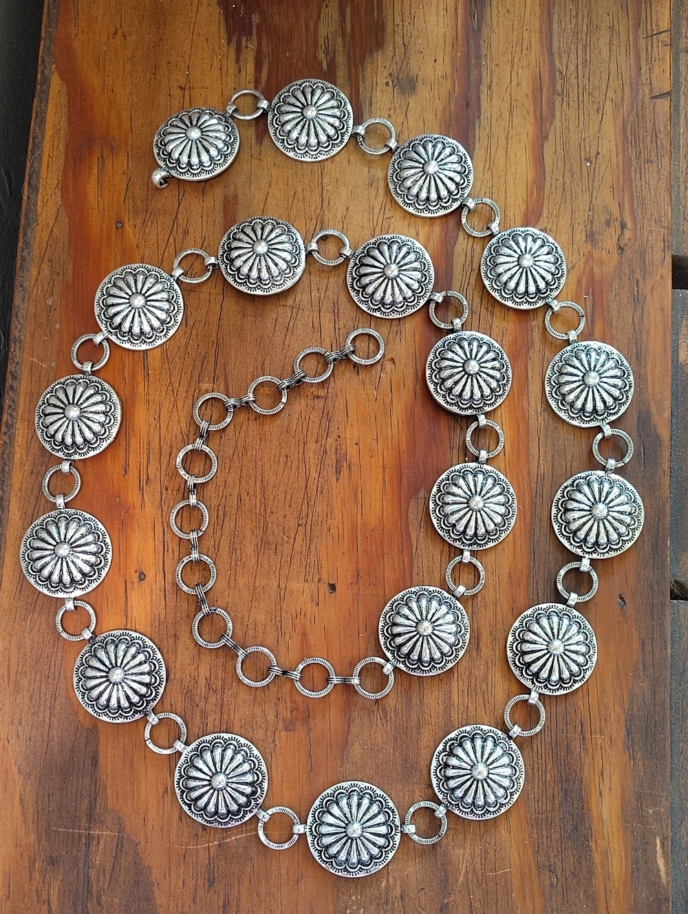 Silver Concho Belt With Extender 36"